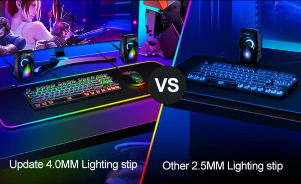 Lysende musematte RGB Oversized musematte Stor skrivebordspute LED spill sports