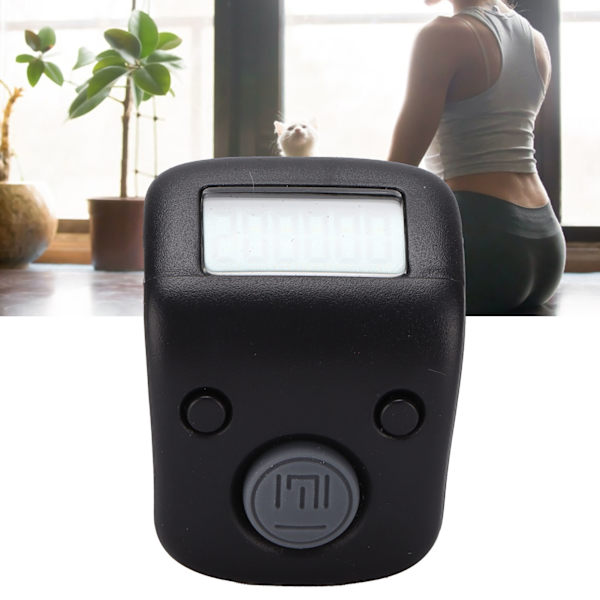 Digital Perleteller Manuell Ringform Mini Chanting Counting Tool for Buddhist MeditationWisdom Black