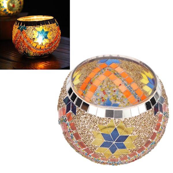 Mosaic Glass Candlestick Handmade Multi Use Delicate Candle Holder Pen Rack European Style