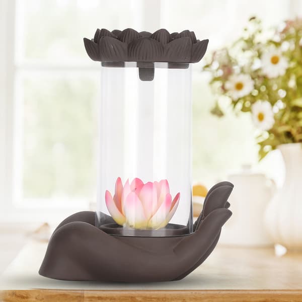 Buddha Lotus Form Tilbageflow Røgelse Brænder Kar Holder Hjem Kontor Dekoration Gaver