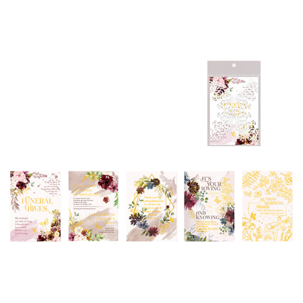 Spetsblommig Scrapbook-papper Guld Stämpling Utsökt Dekorativ DIY Journal Papper för Hantverk