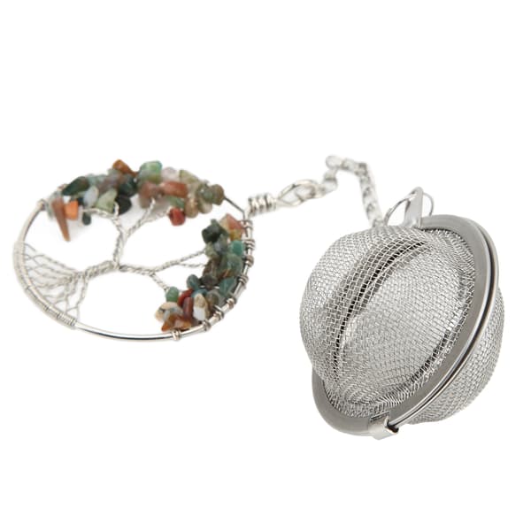Teinfuser 304 Rustfrit Stål Livets Træ Te Si, Teinfuser Krystal Te Si Indian Agat