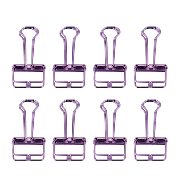 30 stk. Wire Binder Clips Metalbelægning Rustfrit Stål Papirklemmer til Dokument Scrapbog Kvitteringer Lilla