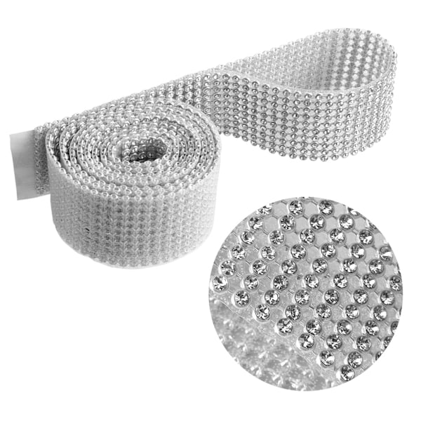 3mm DIY 10 rader imitert diamant mesh wrap rull krystall rhinestones bånd dekor (#03)
