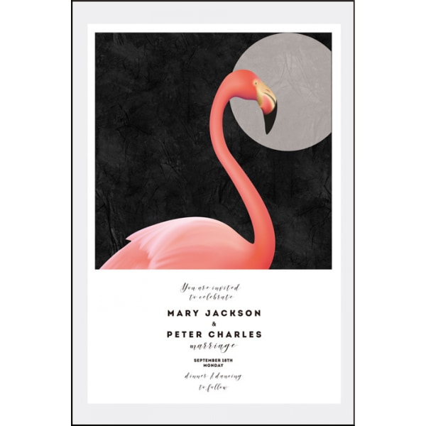 Sommar Flamingo Väggkonst Canvas Tryck Affisch, Enkelt Mode Konst Ritning Dekor
