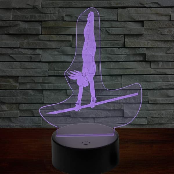 3D Optisk Illusionslampe LED Natlys, 16 Farver Gradvis C