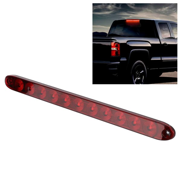 12V 11 LED Broms- och Blinkers Bakljus Röd Polykarbonatlins Rektangulär Form för Lastbilar Trailers Lorry