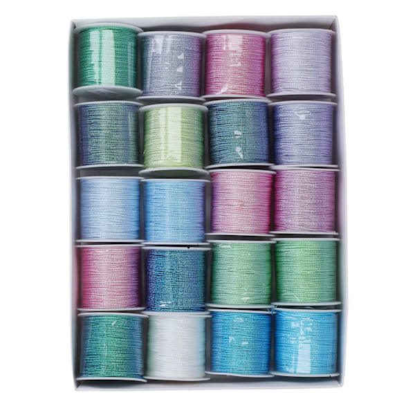 20 stk smykker håndverkstråd 0,8 mm 12 tråder 27 meter polyester fargerik perling tråd veving tråd