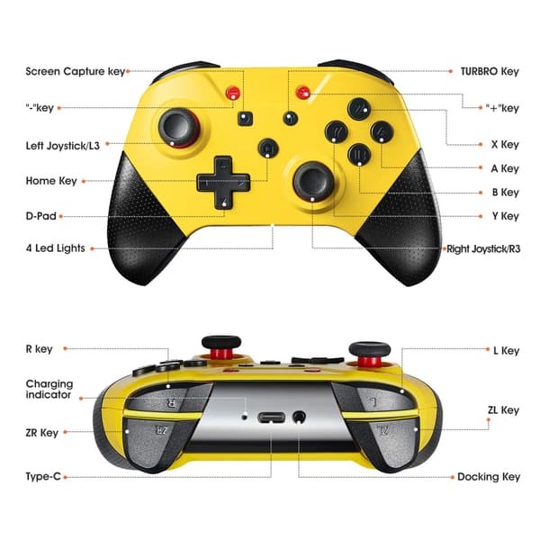 (Nyeste versjon) Switch-kontrollere for Switch/Switch Lite,