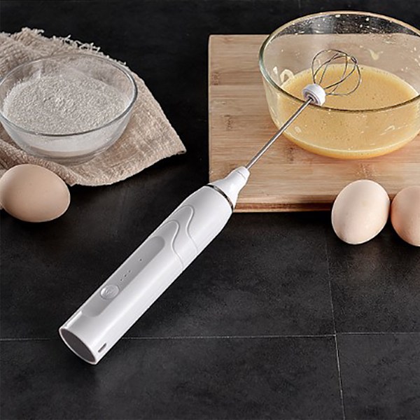 Elektrisk handmixer USB uppladdningsbar automatisk äggvisp mjölkskummare stor kapacitet batteridriven mjölkblandare