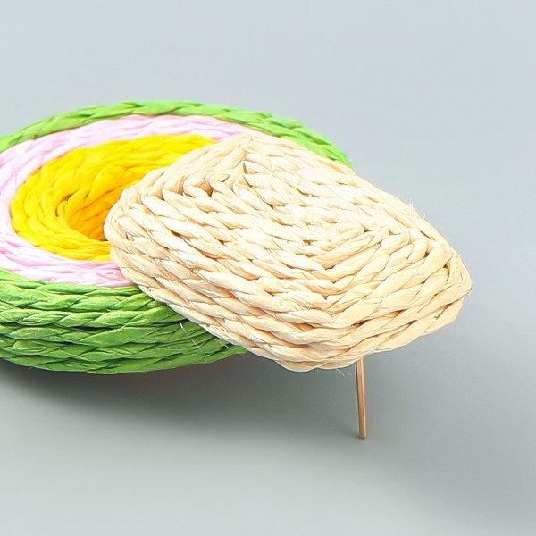 Raffia Runda Örhängen, Rotting Hoop Dangle Öra