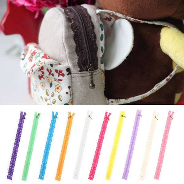 10 st spetsblixtlås blandad stil knopp silke form nr 3 nylon sy klädtillbehör 30 cm