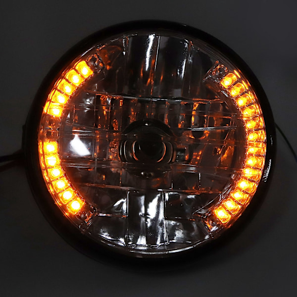 DC 12V Retro Stil Motorcykel Framlykta med LED Blinkers