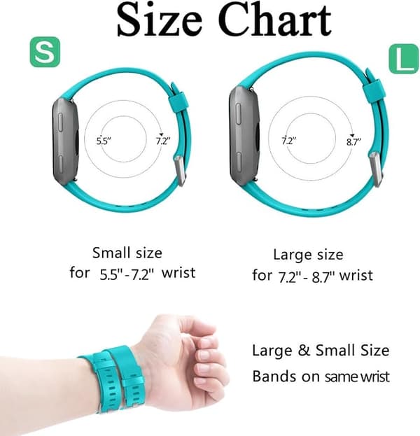 Smartwatch-rem til Fitbit Versa Smartwatch, Versa 2 og Versa Lite SE ure til kvinder og mænd (Turkis-S)