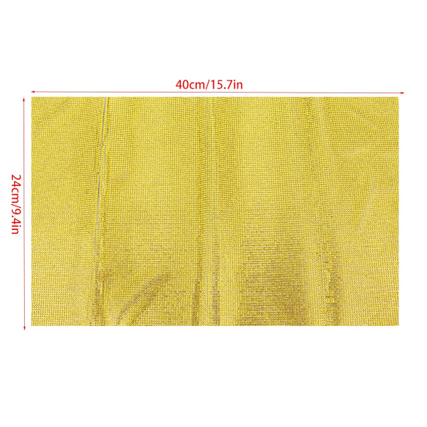 24*40cm Klistrende Glass Krystall Trim Rhinestones Mesh Dekorasjon Klær Appliques (Sitron Gul)