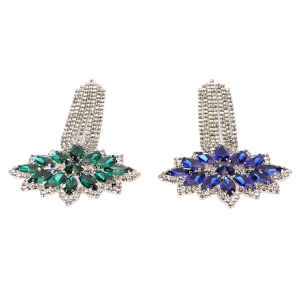 2 st kristallglas strass brosch 2 färger fashionabla dekorativa kristallglas strass tofs brosch stift för man kvinna