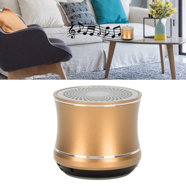 Mini Bluetooth-högtalare IP67 Vattentät Automatisk anslutning Bärbar trådlös högtalare med bashögtalare för duschrum Cykel Bil Gold