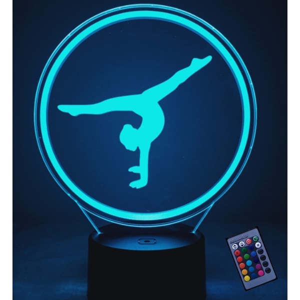 Kreativ 3D Gymnastik Nattljus 16 färger Ändra USB Po