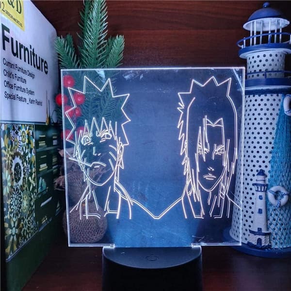 Børnelys Naruto Stuff 3D Lampe Optisk Illusion Natlys 7 Farver LED Hjem Sengebord Nat Stemningslys