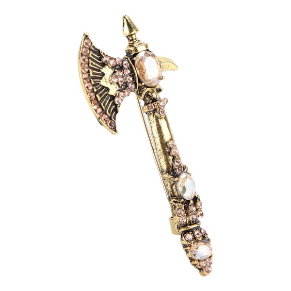 Rintaneula Strassilla Koristeltu Kirves Rintaneula Vintage Tomahawk Rintaneula Joulurintaneulat Naisille TytöilleKultainen