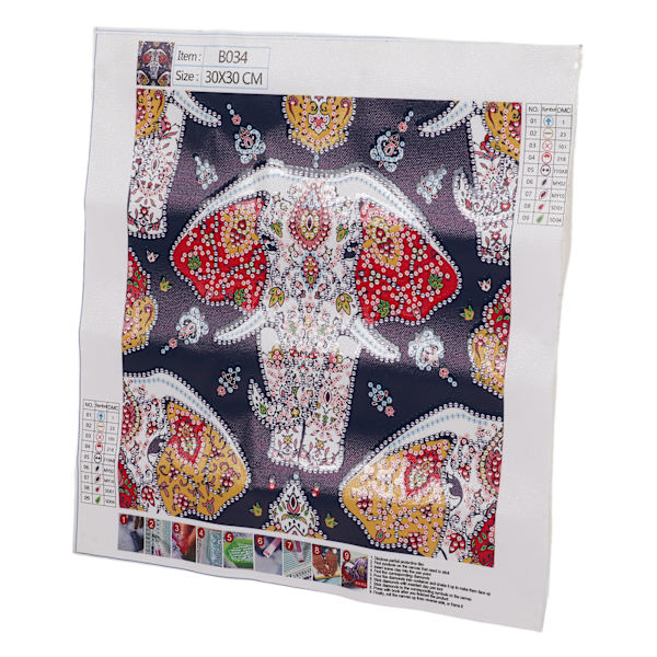 Rhinestone-maalaus, söpö eläinten elefanttikuvio, DIY-taidepiirustus DIY-askarteluun, kodin sisustukseen, lahja B034