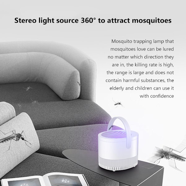 Myggdödande lampa USB elektrisk myggdödare fälla insektsdödare hushållsmyggljus insektsdödare för inomhus och utomhus