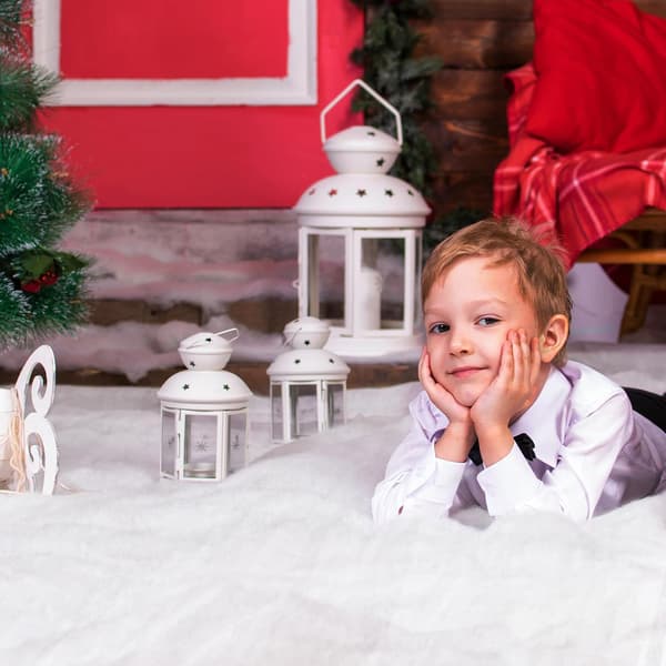 2 STK 3×8 FT Tykt Kunstig Snøteppe - Fluffy Jule-snøteppe for Landsbyutstilling, Vinterlandskapdekor, Bord