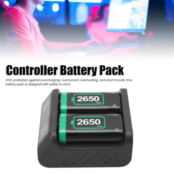 Ladattavat akkuryhmät XboxSeries X/S 2650mAh pikalataus LED-ilmaisimella ohjaimen akku