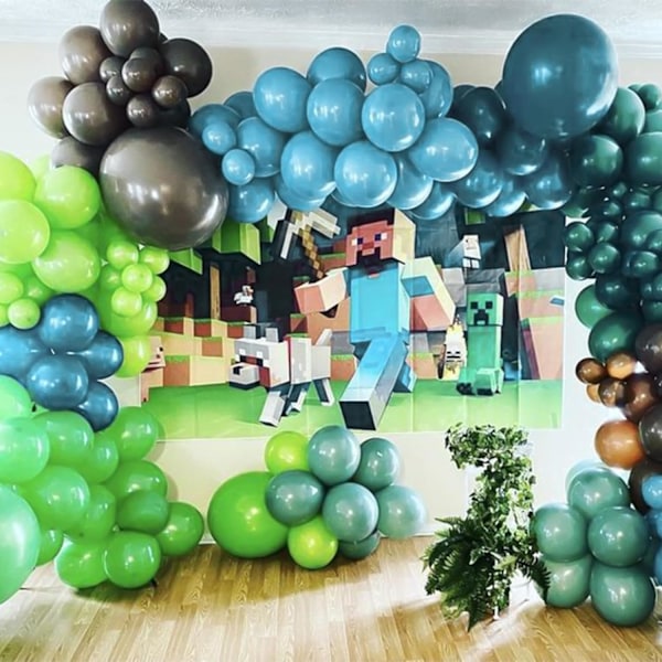 129 stk. blå grønne balloner i forskellige størrelser 18 12 10 5 tommer til guirlandebue, grønne blå balloner til fødselsdag baby shower køn afsløring bryllupsfest Blue Green