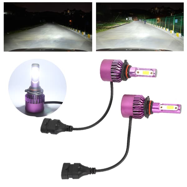 S2-COB LED-frontlys pære 9005 Lilla IP67 Vanntett 8000LM 6500K