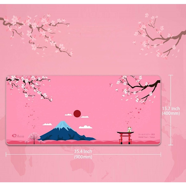 Tokyo World Tour  Gaming Mouse Pad, Skridsikker og holdbar ekstra stor 400 mm x 900 mm