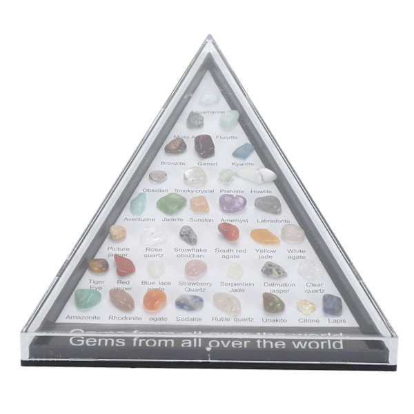 Mineral Rock Collection Kit - Roligt och attraktivt vetenskapligt kit med tydlig displaylåda för barn Set 1