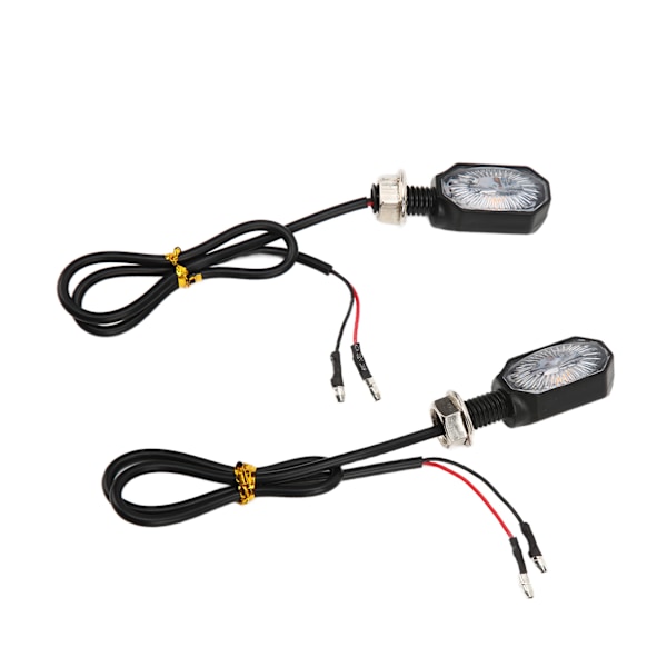 2 stk Universelle Motorsykkel Blinklys 12V Styrelys Mini Oval Lampe for ATV Scooter