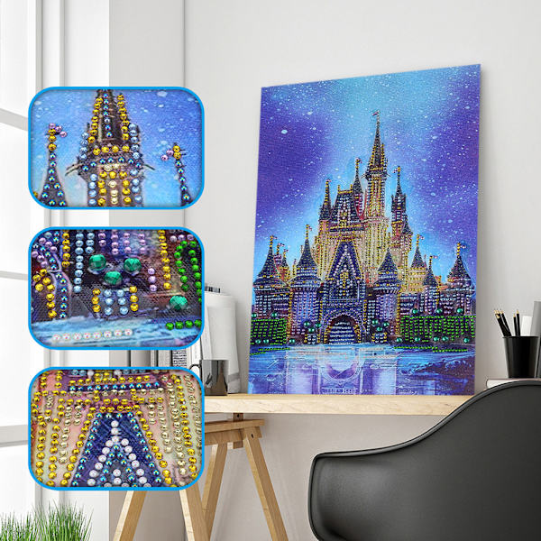 Timanttimaalaus Linnakuvio Hartsi DIY-käsityölahja Koti- ja toimistokoristelu 30x40cm