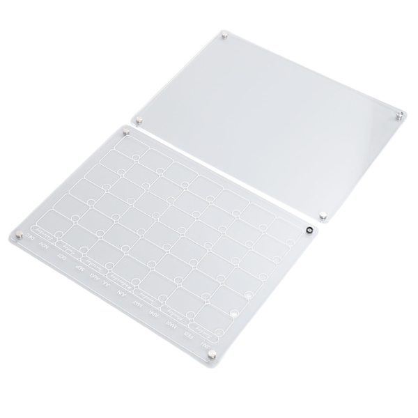 2 st magnetiska akrylkalendrar för kylskåp 16x12in Tidsstyrning Kylskåp Månatlig whiteboard för planering