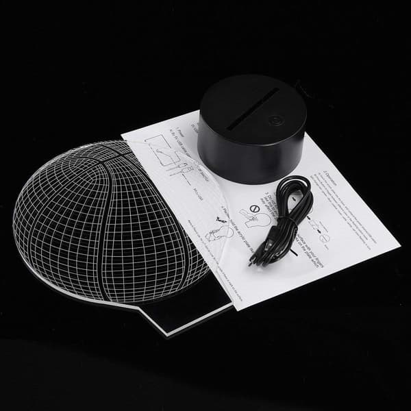 Basketball 3D Illusion Lampe, LED Natlamper til Børn Fødsel