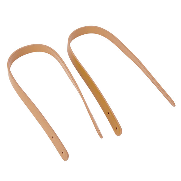 2 st handväskor handrem i splitläder DIY handgjorda handväskor delar med 8 set bronsnitar (beige)