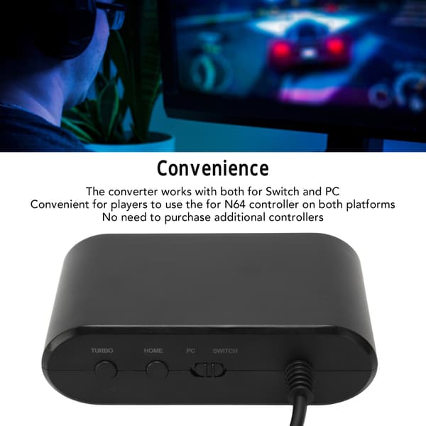 Spil Controller Konverter Multifunktion Understøtter HOME TURBO 2 i 1 Gamepad Konverter Adapter til Switch PC