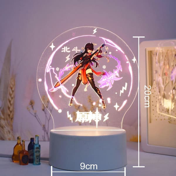 Genshin Impact Barbara 3D LED Akryl Natlamper 7 Farver