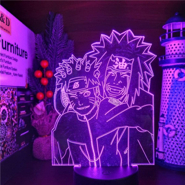 3D nattlampa för pojkar Naruto 3D lampa Naruto Anime nattlampa