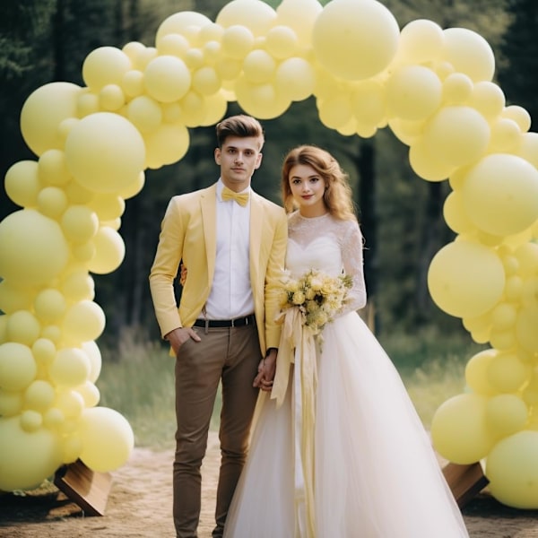 130 stk. Pastelgule balloner i forskellige størrelser 18\" 12\" 10\" 5\" Ballonbue guirlande sæt perfekt til fødselsdagsfest, dimission, babyshower, bryllup,De Pastel Yellow
