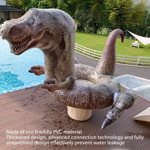 Dinosaurie Pool Float PVC 3D T Rex Simring Simbassäng Uppblåsbara Åktur för Vuxna Tonåringar Barn
