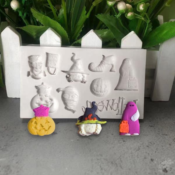 3-pack Halloween Lollipop Silikonformar Pumpa Spöke Fladdermus