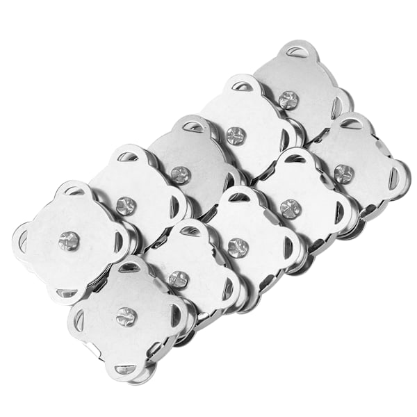 10 stk./sæt Metal Magnet Spænde Snap Fasteners Knapper DIY Tøj Taske Tilbehør (Klar Hvid)
