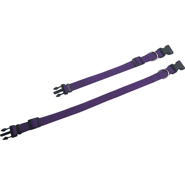 Justerbart nylonhalsband för hund, slitstarkt husdjurshalsband 1 tum 3/4 tum 5/8 tum brett, för stora medelstora små hundar (M(3/4\" x 14-21\"), lila) PURPLE M