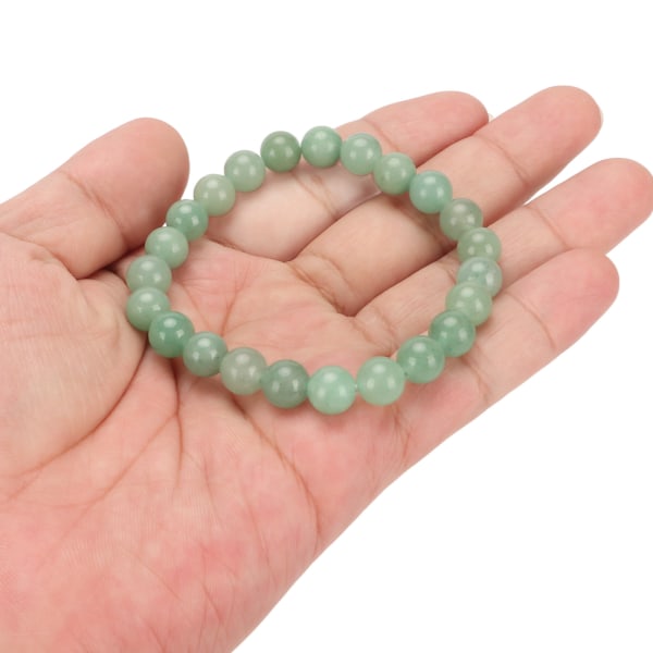 Perle Armbånd Elegant Diameter 8mm Stretch Naturlig Krystall Armbånd for Unisex Meditasjon Dekompresjon Gave Green Aventurine