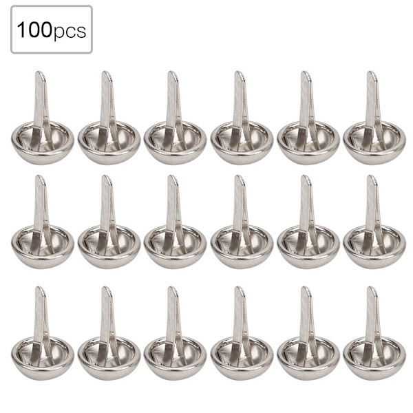 100 stk Soppformet Dekorasjon Nagler DIY Tilbehør for Vesker Sko Hatter Klær (10mm Sølv)