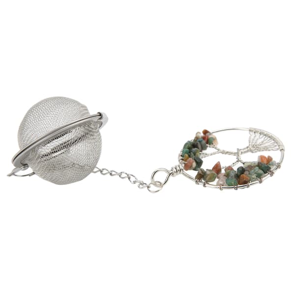Teinfuser 304 Rustfrit Stål Livets Træ Te Si, Teinfuser Krystal Te Si Indian Agat