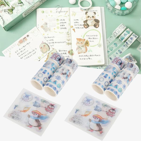 Washi Tape Sticker Set för DIY Scrapbook Notepad Presentförpackning Semesterdekoration