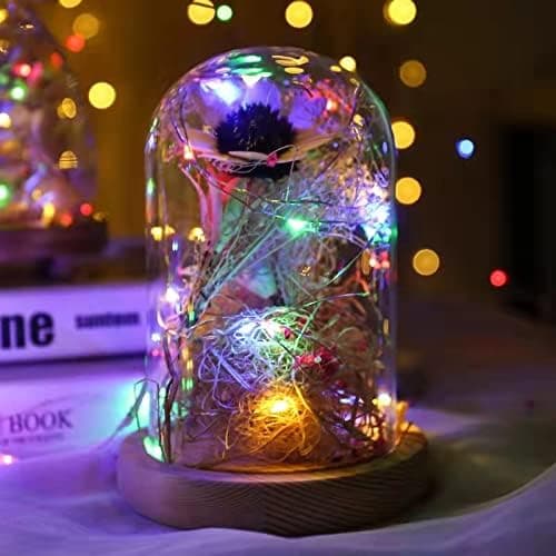 LED-fe lys batteridrevet, Sanniu 1 pakke mini batteri Multicolor 2m/6.5ft